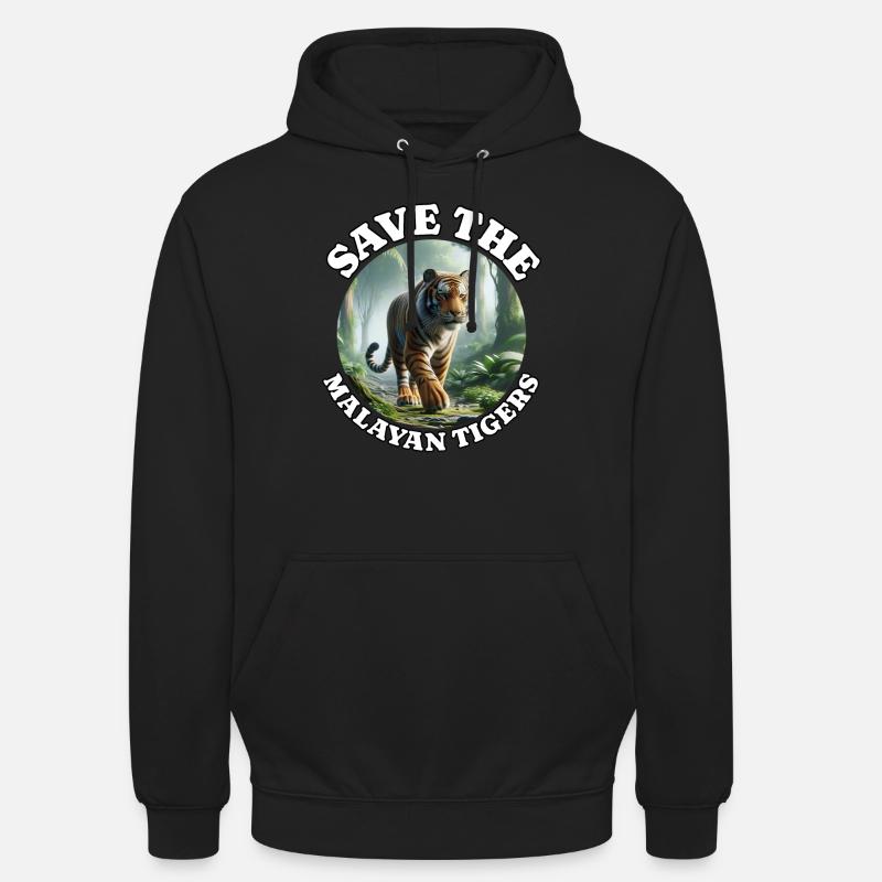 Tigre de Malaisie - Sweat-shirt à capuche unisexe - noir