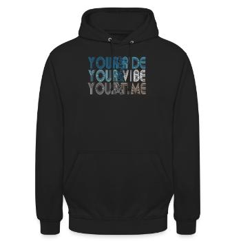 Your Ride Your Vibe Your Time - Unisex Hoodie - black - Front - Alina (178cm) & Michal (187cm)