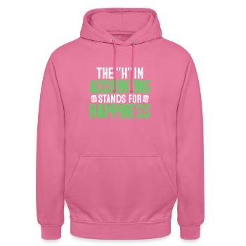Le H en comptabilité Drôle CPA Fiscalité Comptable - Sweat-shirt à capuche unisexe - rose - Devant - Alina (178cm) & Michal (187cm)