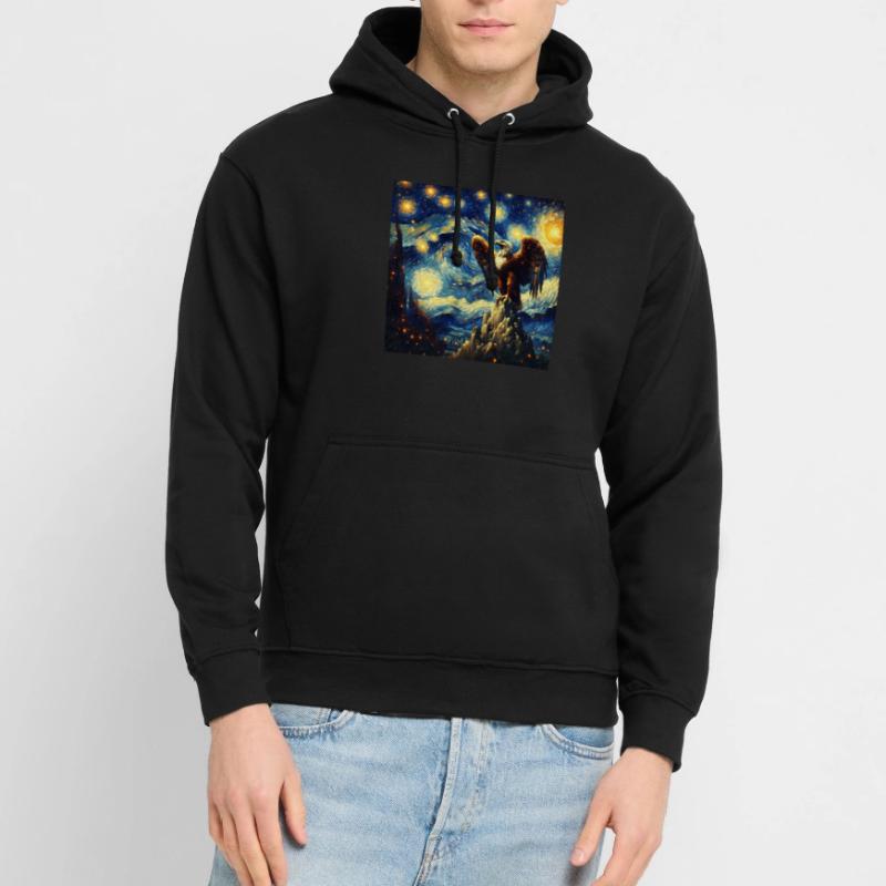 Monkey Eagle Starry Night Unisex Hoodie