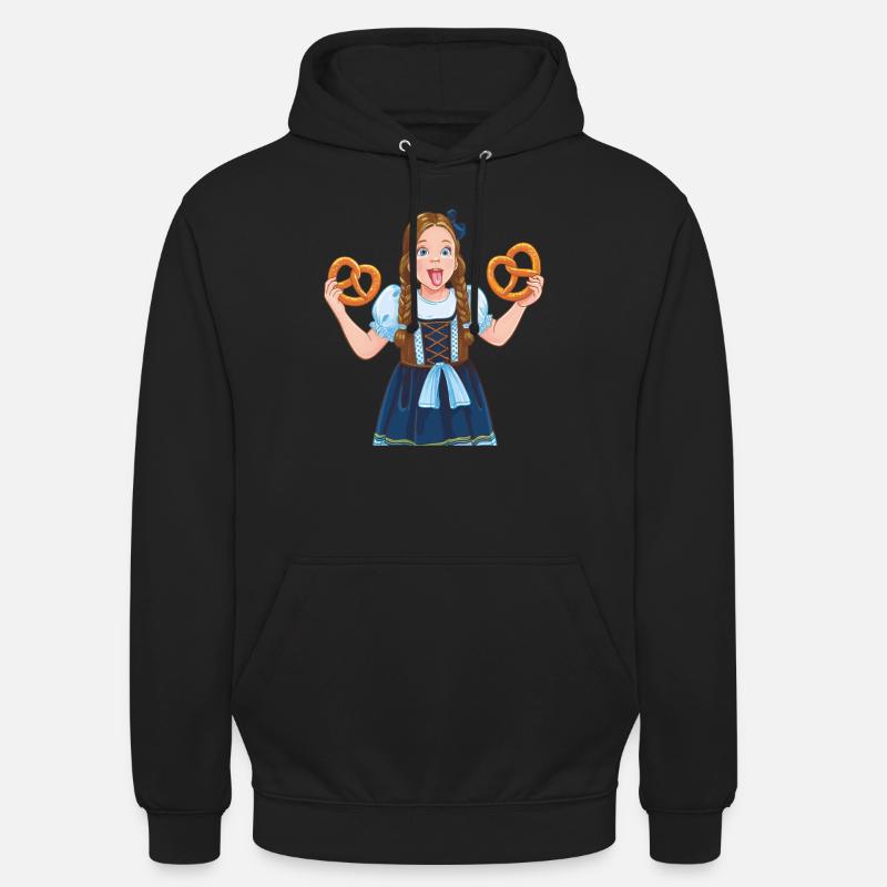 MÄDCHEN DIRNDL BREZEL - Unisex Hoodie - Schwarz