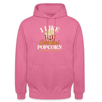 I Like Caramel Popcorn - Popped Corn Kernel Snack - Unisex Hoodie - pink - Front - Alina (178cm) & Michal (187cm)