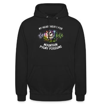 Bergbilchbeutler Herzlinie - Unisex Hoodie - Schwarz - Vorne - Alina (178cm) & Michal (187cm)