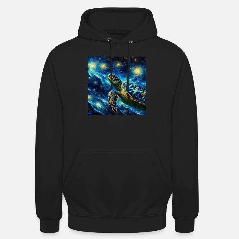 Hawksbill turtle Starry Night - Unisex Hoodie - black