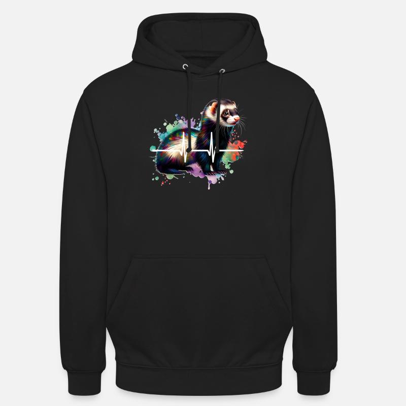 ECG d’Iltis Schwarzfussiltis - Sweat-shirt à capuche unisexe - noir