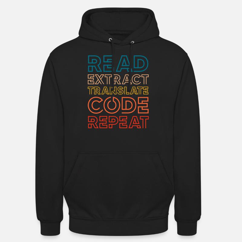 read extract translate code repeat Conception pour un Sweat-shirt à capuche unisexe