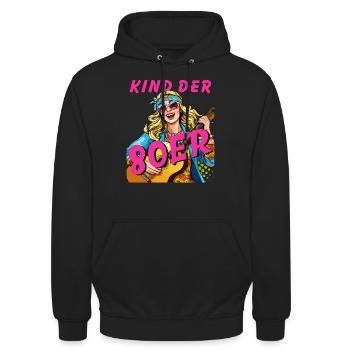 FEMME ENFANT DES ANNÉES 80 - Sweat-shirt à capuche unisexe - noir - Devant - Alina (178cm) & Michal (187cm)