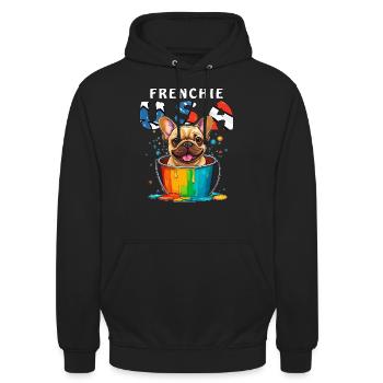 FRENCHIE USA - Unisex Hoodie - Schwarz - Vorne - Alina (178cm) & Michal (187cm)