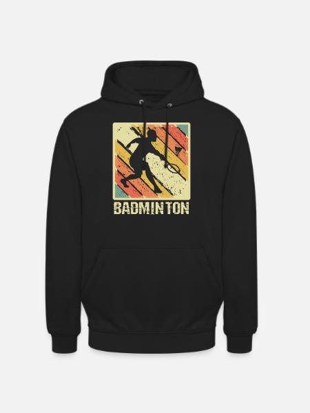Badminton Retro Sunset Player - Unisex Hoodie - black