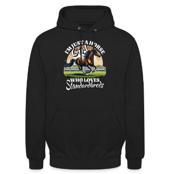 Ich Liebe Traber Spruch - Unisex Hoodie - Schwarz - Vorne - Alina (178cm) & Michal (187cm)