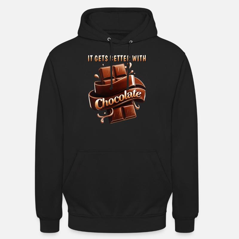 IT GETS BETTER WITH CHOCOLATE - Unisex Hoodie - black