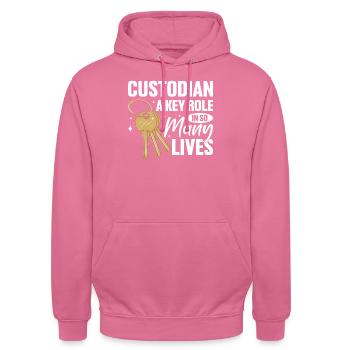 School Custodian Maid Cleaner Janitorial - Unisex Hoodie - pink - Front - Alina (178cm) & Michal (187cm)