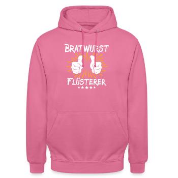 Bratwurst Spruch - Sweat-shirt à capuche unisexe - rose - Devant - Alina (178cm) & Michal (187cm)