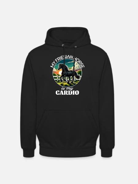 Cheval frison Pferd - Sweat-shirt à capuche unisexe - noir