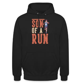 Jogging Son Of Run Sprinting Running - Unisex Hoodie - black - Front - Alina (178cm) & Michal (187cm)