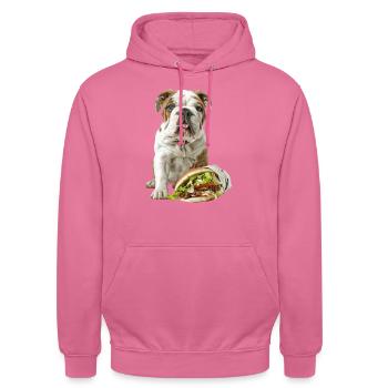Amerikanische Bulldogge - Unisex Hoodie - Pink - Vorne - Alina (178cm) & Michal (187cm)