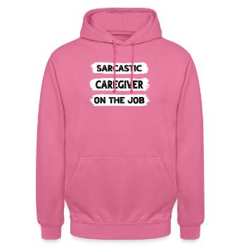 Sarkasmus Betreuer - Unisex Hoodie - Pink - Vorne - Alina (178cm) & Michal (187cm)