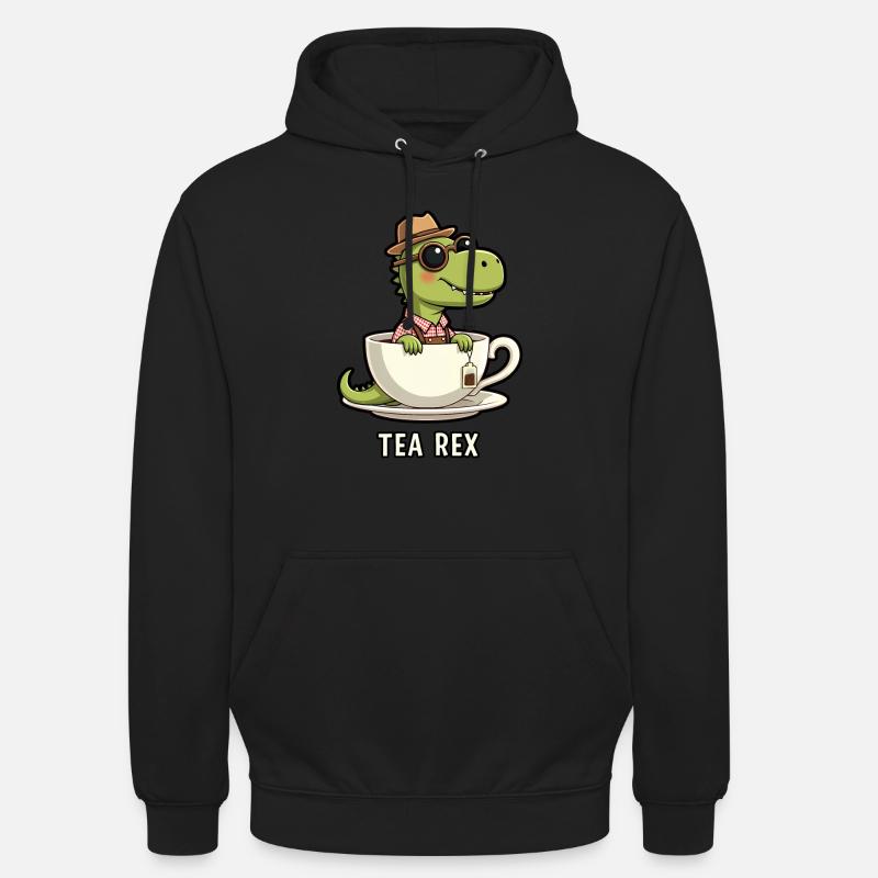 Tea Rex TRex Lederhose - Unisex Hoodie - Schwarz
