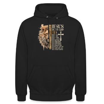 Lion de Juda - La foi en chrétien - Sweat-shirt à capuche unisexe - noir - Devant - Alina (178cm) & Michal (187cm)