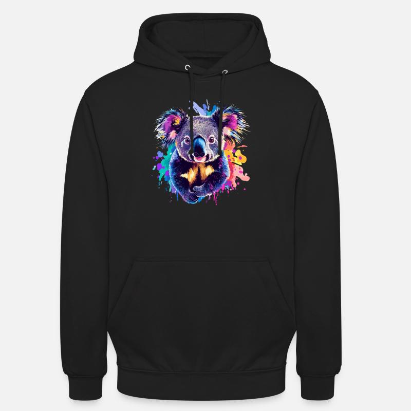 Koala - Sweat-shirt à capuche unisexe - noir