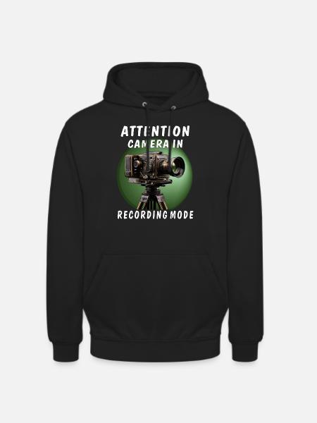 CAMÉRA D’ATTENTION EN MODE D’ENREGISTREMENT - Sweat-shirt à capuche unisexe - noir