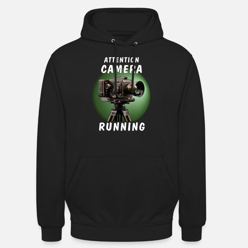ATTENTION CAMÉRA EN MARCHE - Sweat-shirt à capuche unisexe - noir