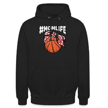 Baller Momlife Sportler Basketball - Unisex Hoodie - Schwarz - Vorne - Alina (178cm) & Michal (187cm)