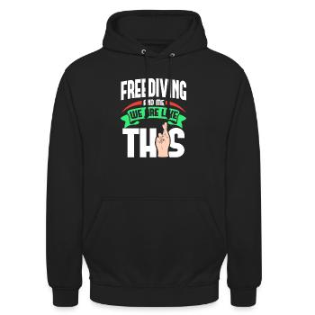 Freediving Me sind wie - Unisex Hoodie - Schwarz - Vorne - Alina (178cm) & Michal (187cm)