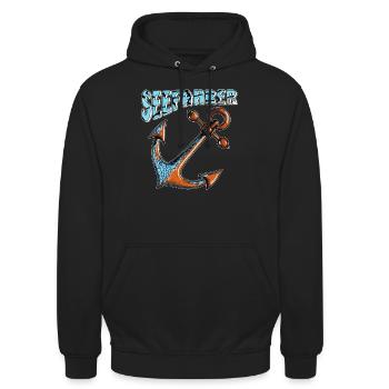 SCHIFFANKER SEEFAHRER - Unisex Hoodie - Schwarz - Vorne - Alina (178cm) & Michal (187cm)