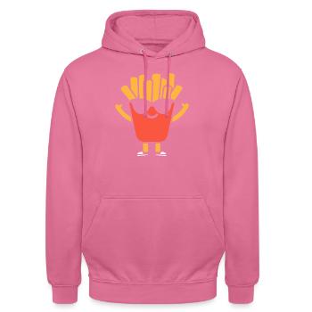 french fries - Unisex Hoodie - pink - Front - Alina (178cm) & Michal (187cm)