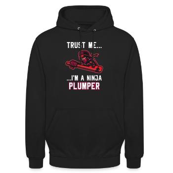 Clé à piston Trust Im A Plumber - Sweat-shirt à capuche unisexe - noir - Devant - Alina (178cm) & Michal (187cm)