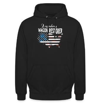 Wagenrestaurator US - Unisex Hoodie - Schwarz - Vorne - Alina (178cm) & Michal (187cm)