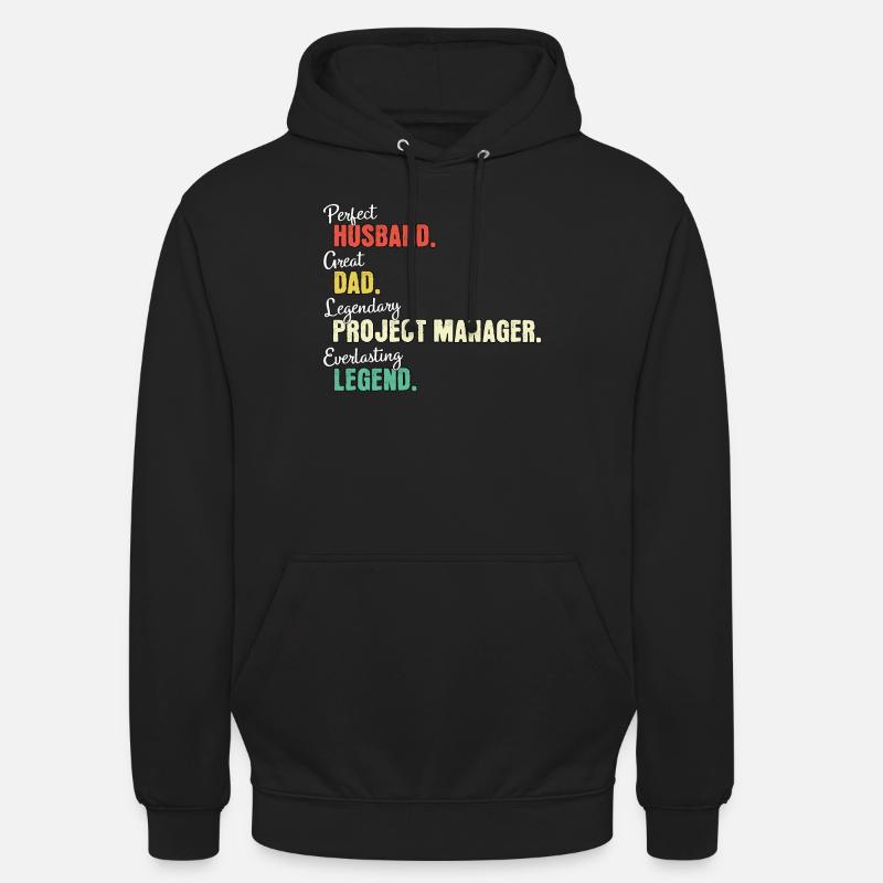 Papa chef de projet - Sweat-shirt à capuche unisexe - noir