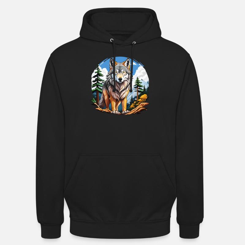 WOLF FOREST - Unisex Hoodie - black