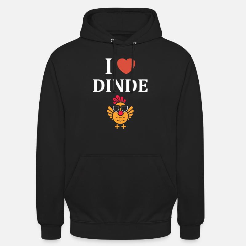 Dinde - Sweat-shirt à capuche unisexe - noir