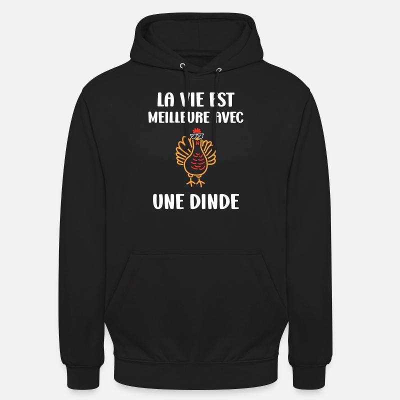 Dinde - Sweat-shirt à capuche unisexe - noir