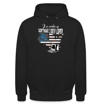 Software Developer US - Unisex Hoodie - black - Front - Alina (178cm) & Michal (187cm)