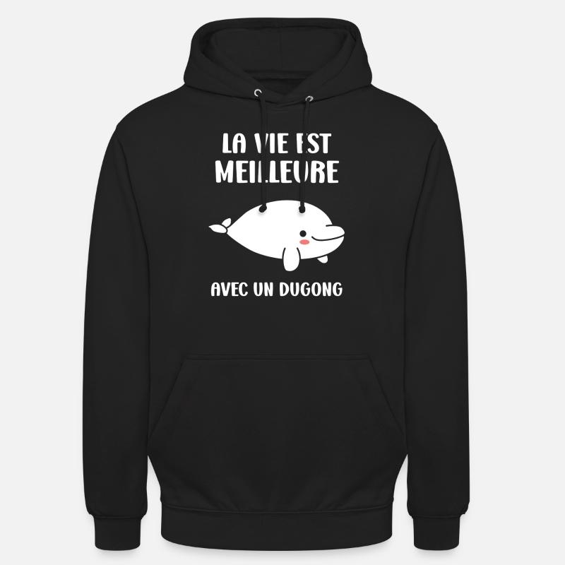 Dugong - Sweat-shirt à capuche unisexe - noir