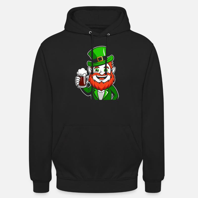 Leprechaun & Beer - Saint-Patrick - Irlande - Sweat-shirt à capuche unisexe - noir