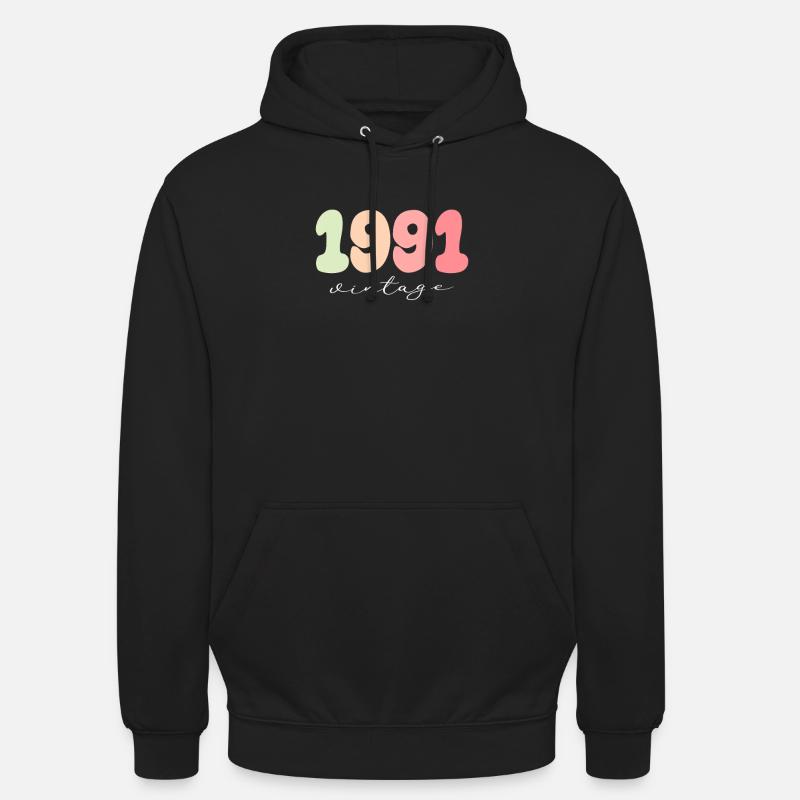 Date de naissance : 1991 - Sweat-shirt à capuche unisexe - noir