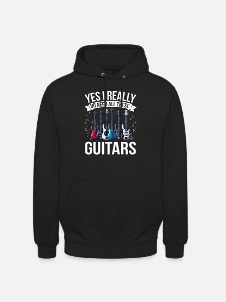 Bassiste, Guitariste, Guitare électrique - Sweat-shirt à capuche unisexe - noir
