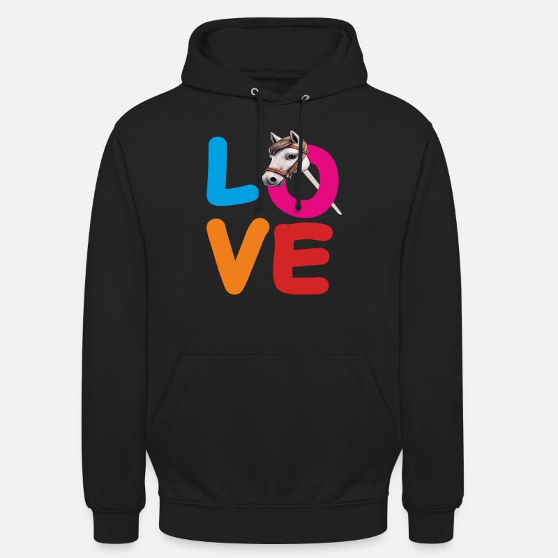 CHEVAL D’AMOUR - Sweat-shirt à capuche unisexe - noir