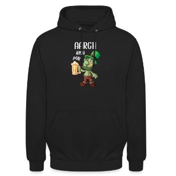 Irish Pub Aargh Patricks Day - Unisex Hoodie - Schwarz - Vorne - Alina (178cm) & Michal (187cm)
