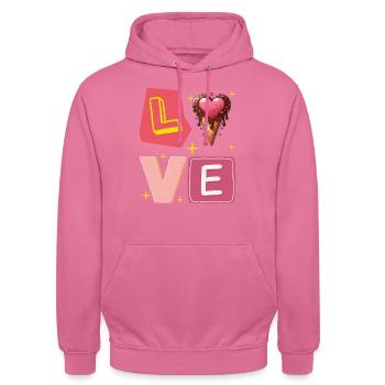 Schokoladeneis - Gourmand und Mignon Sweet Love - Unisex Hoodie - Pink - Vorne - Alina (178cm) & Michal (187cm)