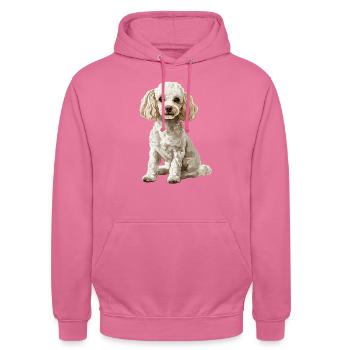 Poodle - Unisex Hoodie - pink - Front - Alina (178cm) & Michal (187cm)