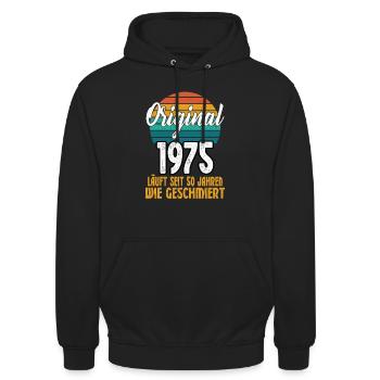 50th Birthday Man Woman 50 Years 1975 Decorative F - Unisex Hoodie - Schwarz - Vorne - Alina (178cm) & Michal (187cm)