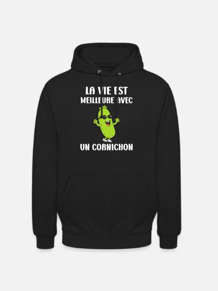 Humour Cornichon - Sweat-shirt à capuche unisexe - noir