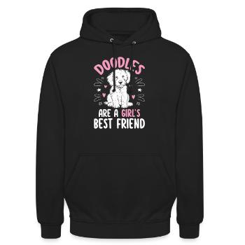 Kritzeleien Sind Der Beste Freund Des Mädchens TGolden - Unisex Hoodie - Schwarz - Vorne - Alina (178cm) & Michal (187cm)