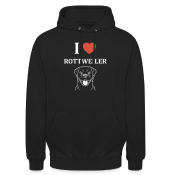 rottweiler - Sweat-shirt à capuche unisexe - noir - Devant - Alina (178cm) & Michal (187cm)