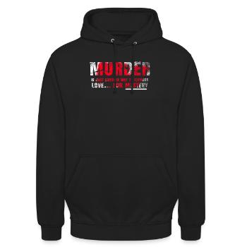 Krimi-Dinner-Spaß-Nacht - Unisex Hoodie - Schwarz - Vorne - Alina (178cm) & Michal (187cm)